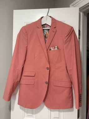 Paisley & Gray Coral Pink Men's Two-Button Blazer
